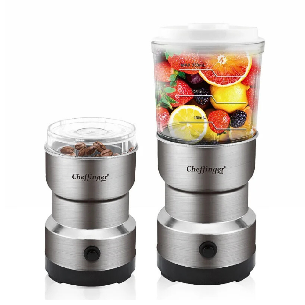 2 in 1 Rasnita Cafea si Blender 300W Lame din Otel Inoxidabil Recipiente 200ml si 350ml