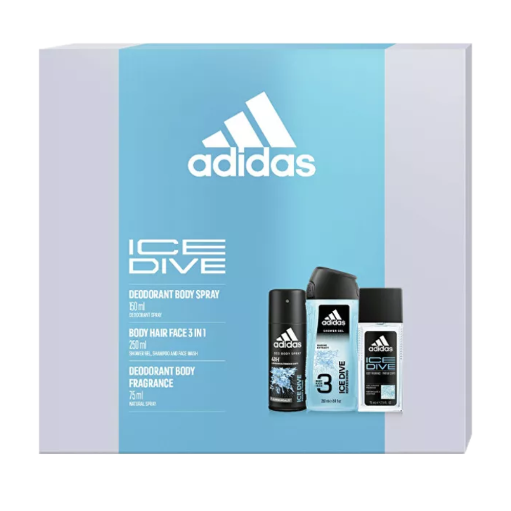 Adidas Set Men Ice Dive Deodorant 150ml Gel de Dus 250ml Aftershave 75ml