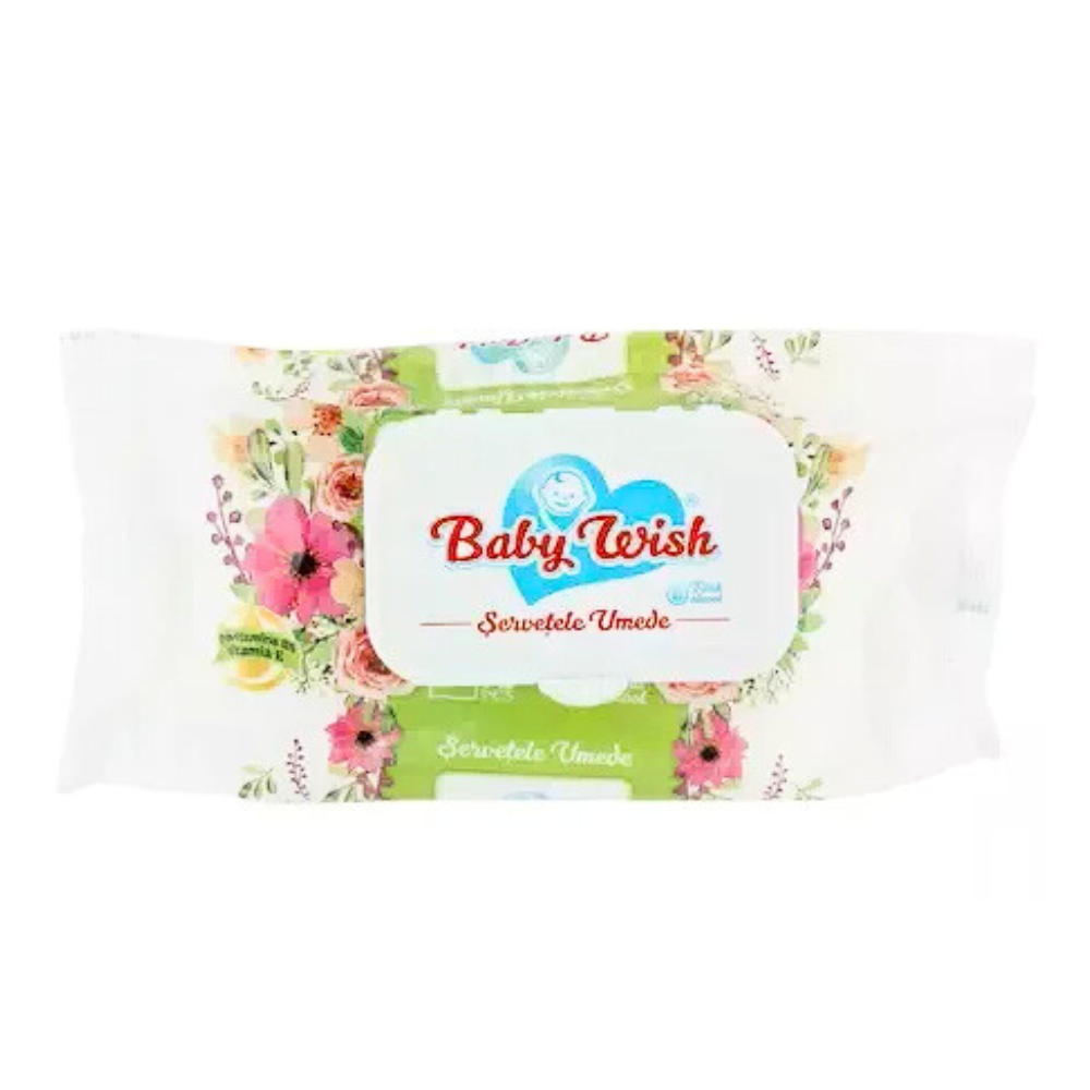 Baby Wish servetele Umede cu Capac 72 Bucati