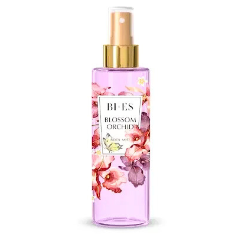 BI-ES Blossom Orchid Spray de Corp Parfumat cu Sclipici  Stralucire Florala si Eleganta 200 ml