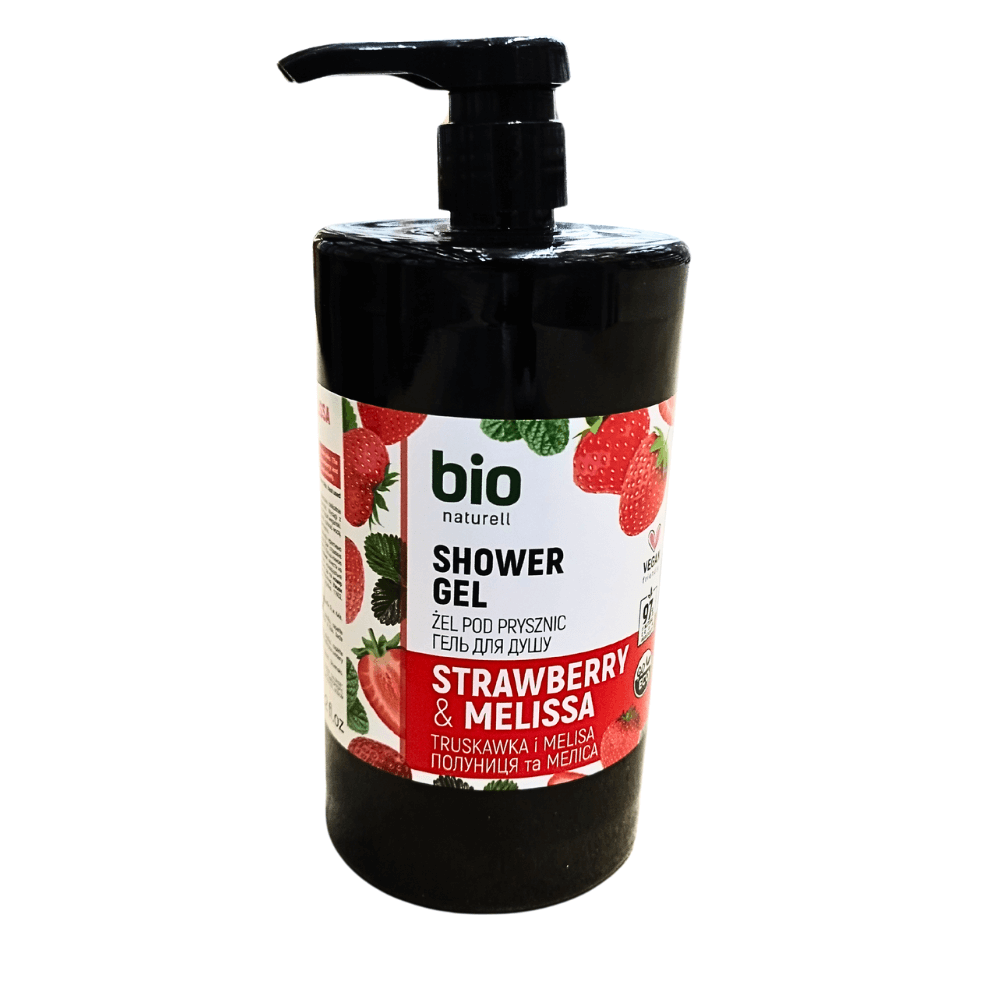 Bio Naturell Gel de Dus Strawberry  Melissa Revitalizare si Prospetime 946 ml cu Pompita