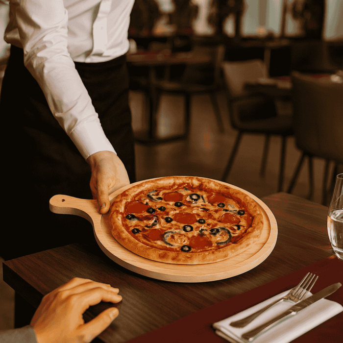 Blat din Lemn cu Coadă pentru Pizza Ideal pentru Servire și Preparare [1]