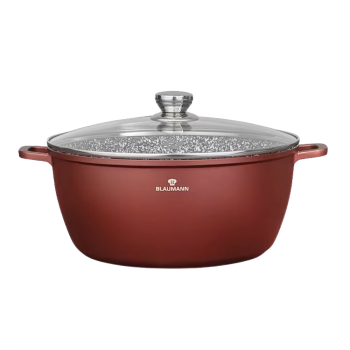 Cratiță Blaumann Cerastone 36x16 cm 13.5 L Aluminiu Turnat cu Strat Ceramic Capac Sticlă Termorezistentă [1]
