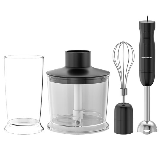 Blender 3 in 1 HAUSBERG 500W 2 viteze lame din inox Capacitate pahar 700ml tocator 500ml