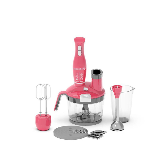 Blender 4 in 1 Hausberg capacitate bol 1.5 l 1500 W functie turbo Roz