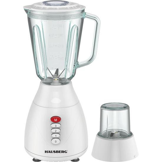 Blender Hausberg 300W 1.5L 3 viteze Functie Pulse 4 lame detasabile