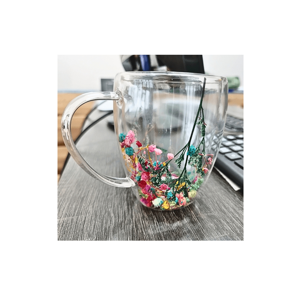 Set 6 Cani Cafea Sticla Perete Dublu Flori Uscate 250 ML [6]