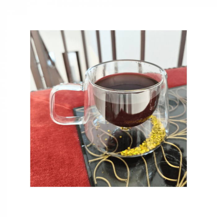 Cană din Sticlă cu Perete Dublu, 180ml – Design Elegant cu Confetti în Interior [4]