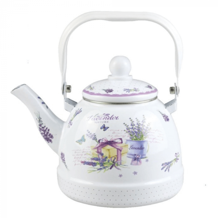 Ceainic Emailat Grunberg 1.6L Ceainic Clasic cu Capac Ideal pentru Ceai si Cafea