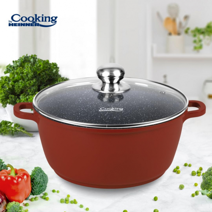 Cratița 3 L cu Capac din Aluminiu Ceramica Turnat 22 cm Inductie [2]