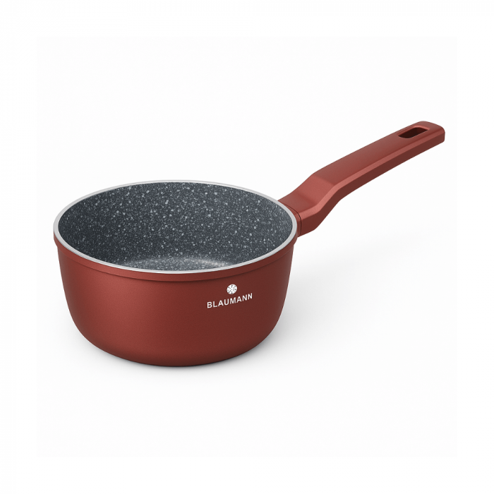 Cratita cu Coada Blaumann Cerastone 18 cm, 1.9 L, Aluminiu Turnat cu Interior Ceramic, cu Capac [1]