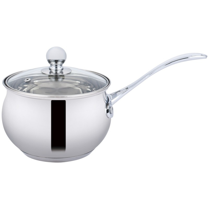 Cratită din Inox cu Capac din Sticlă, 16 cm 2 L Compatibilă cu Inducție [1]