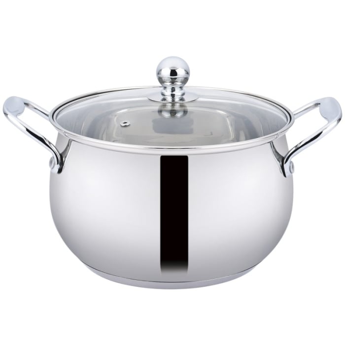 Cratită din Inox cu Capac din Sticlă, 16 cm 2 LCompatibilă cu Inducție [1]