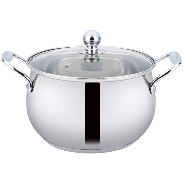 Cratită din Inox cu Capac din Sticlă 20 cm 4.00 L Compatibilă cu Inducție [1]