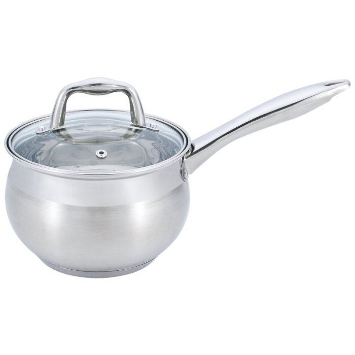 Cratită din Inox cu Capac din Sticlă 16 cm 2.10 L Compatibilă cu Inducție [1]