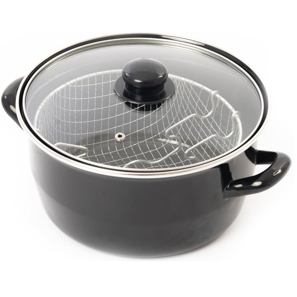 Cratita friteuza cu capac din sticla si cos pentru prajit, 24 cm [3]