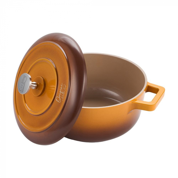 Cratita Origini aluminiu turnat cu capac 20x10CM 2.4L  inductie