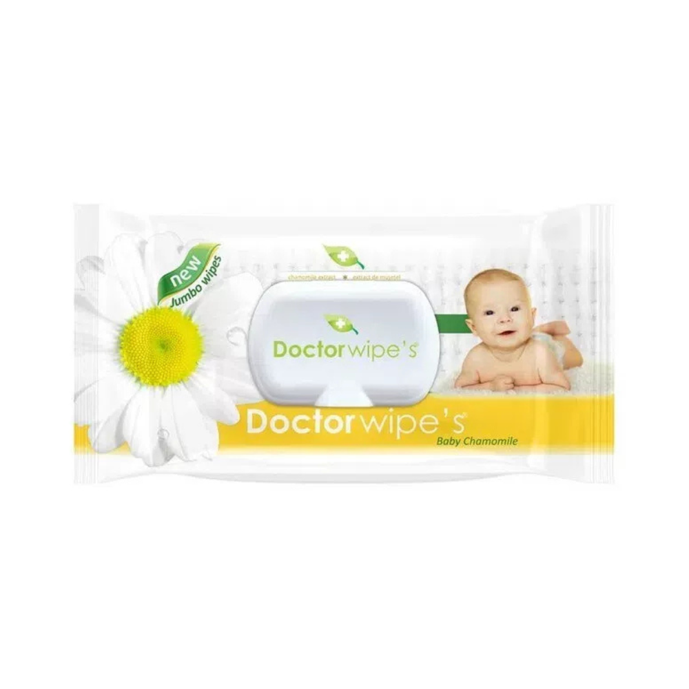 Doctor Wipes Jumbo servetele Umede Baby cu Musetel 72 Bucati