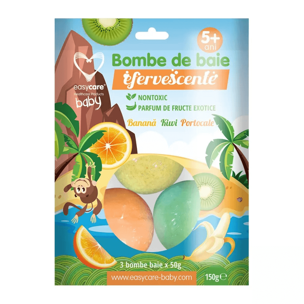 EasyCare Baby Bombe de Baie Efervescente Fructe Exotice 3 Bucati