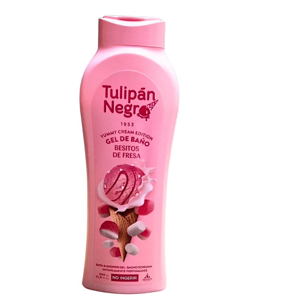 Gel de Dus Tulipan Negro Besitos de Fresa  Rasfat Dulce cu Aroma de Capsuni 650 ml