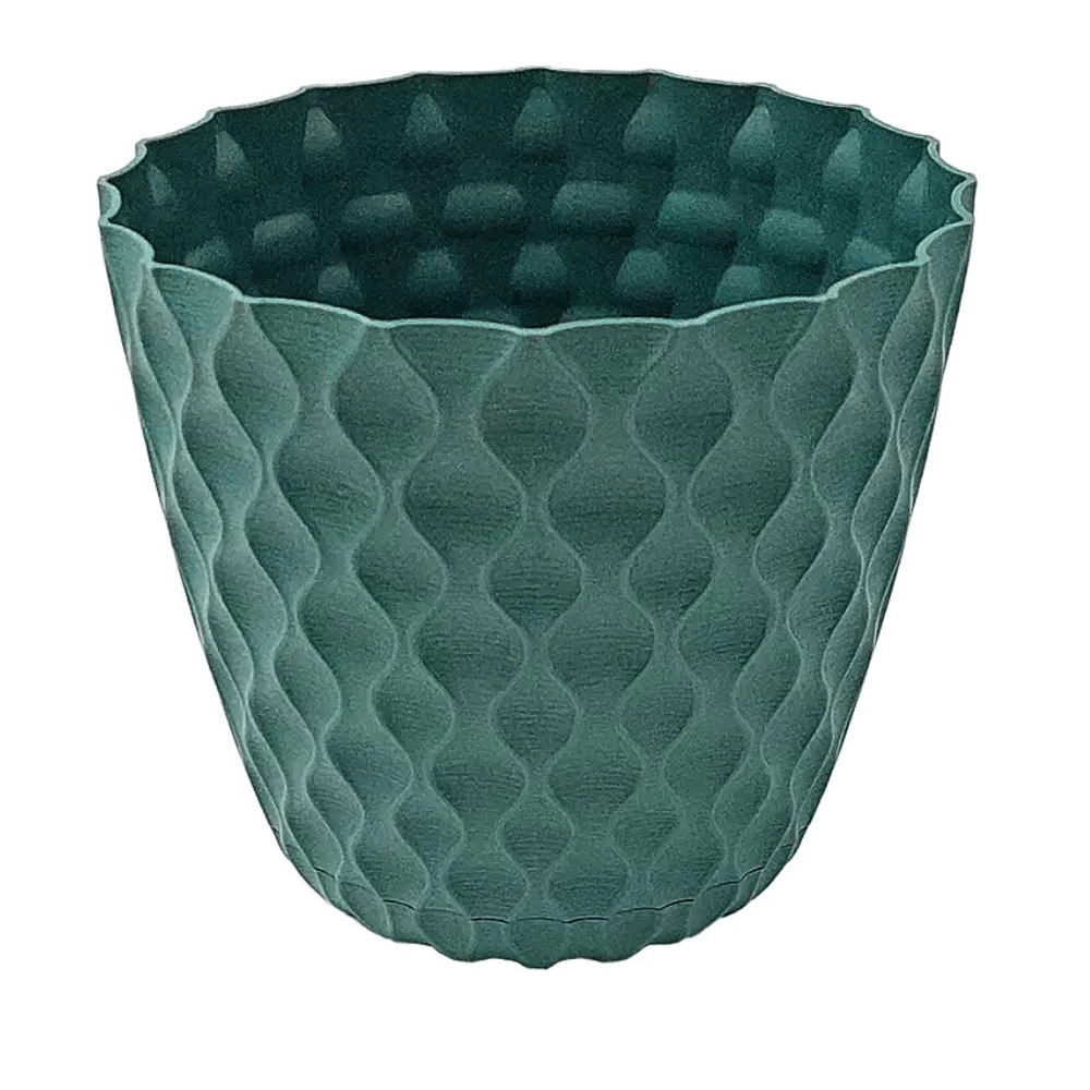 Ghiveci pentru Flori Venus 10L, Model in Valuri, Culoare Verde