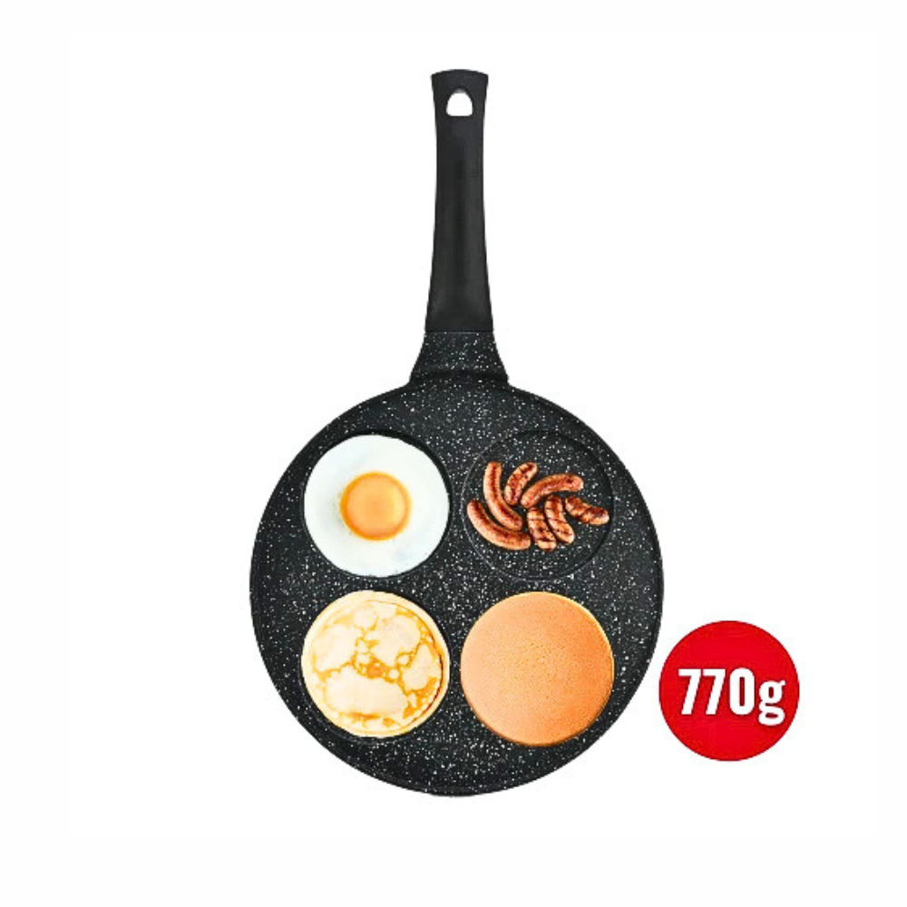 Herzberg Tigaie pentru Clătite / 26 cm / Acoperire cu Marmură / 4 Sloturi [2]