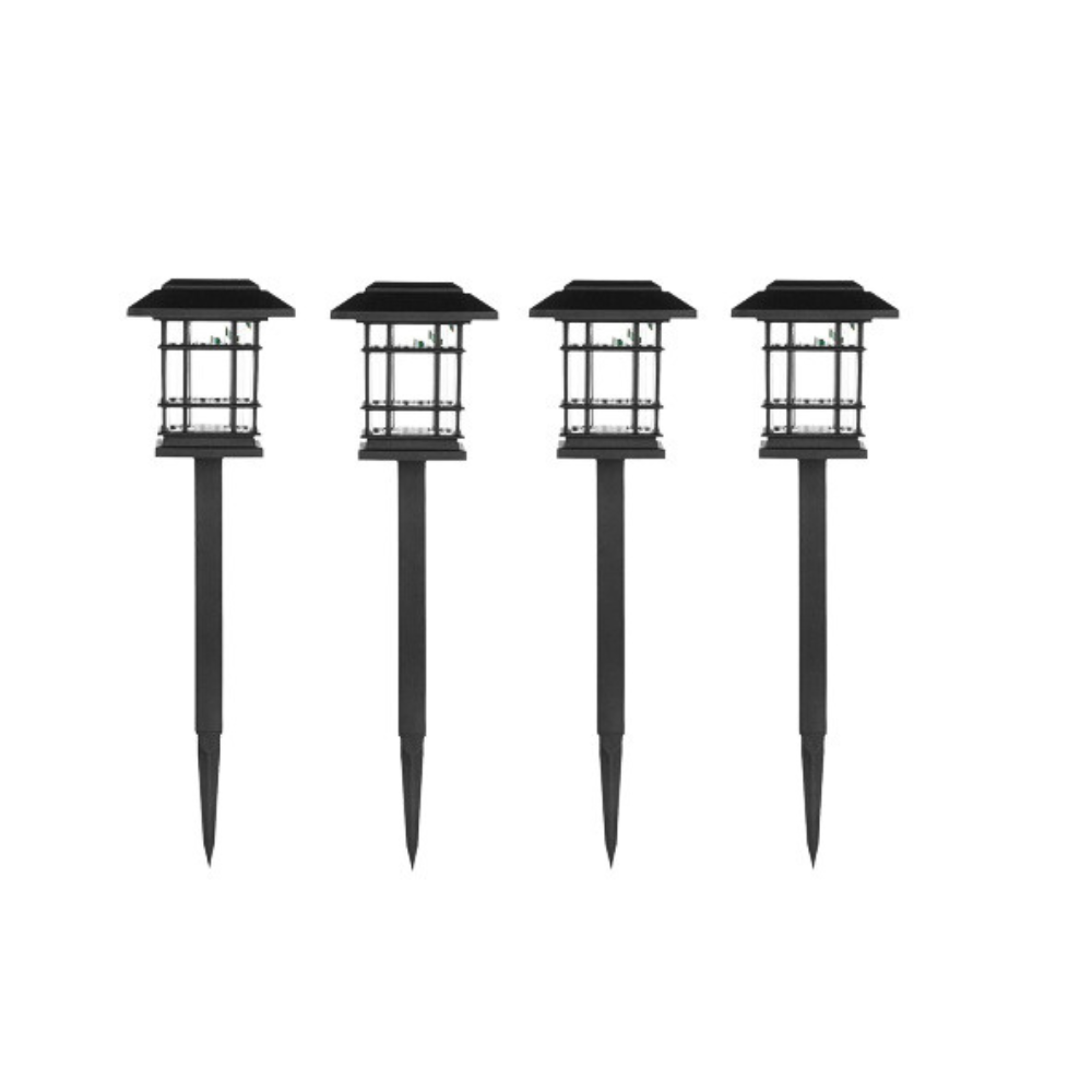 Lampa Solara Exterioara Set 4 BUC pentru Gradina, Culoare Neagra