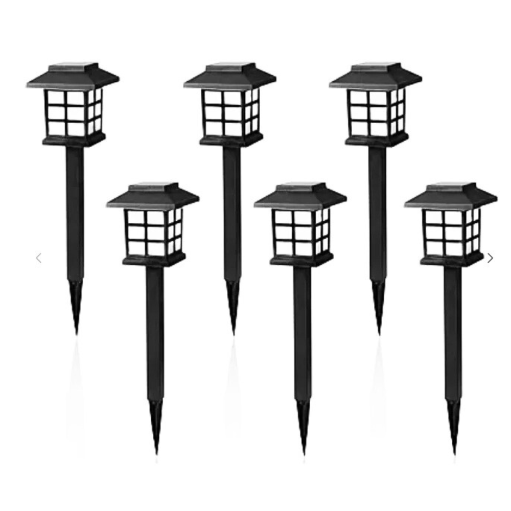 Lampa Solara Exterioara Set 6 BUC, Culoare Neagra, Forma Patrata