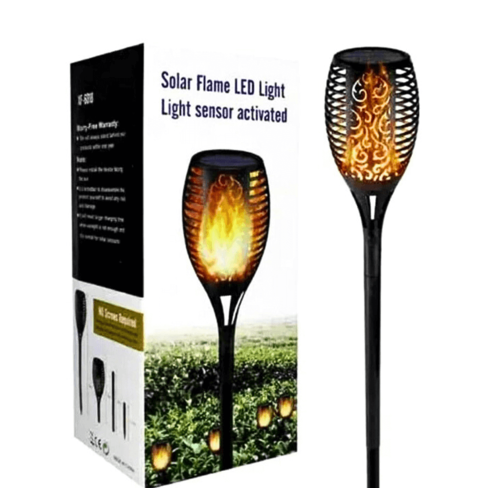 LVE Lampa Solara Exterior cu Senzor Activat si Design Flacara 51 cm