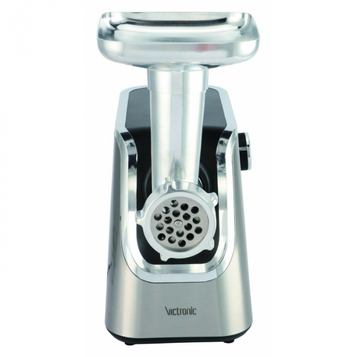 Mașină de tocat carne electrică 1800W, carcasă inox, funcție Reverse, accesorii cârnați și kubbe, 2 site inox [2]