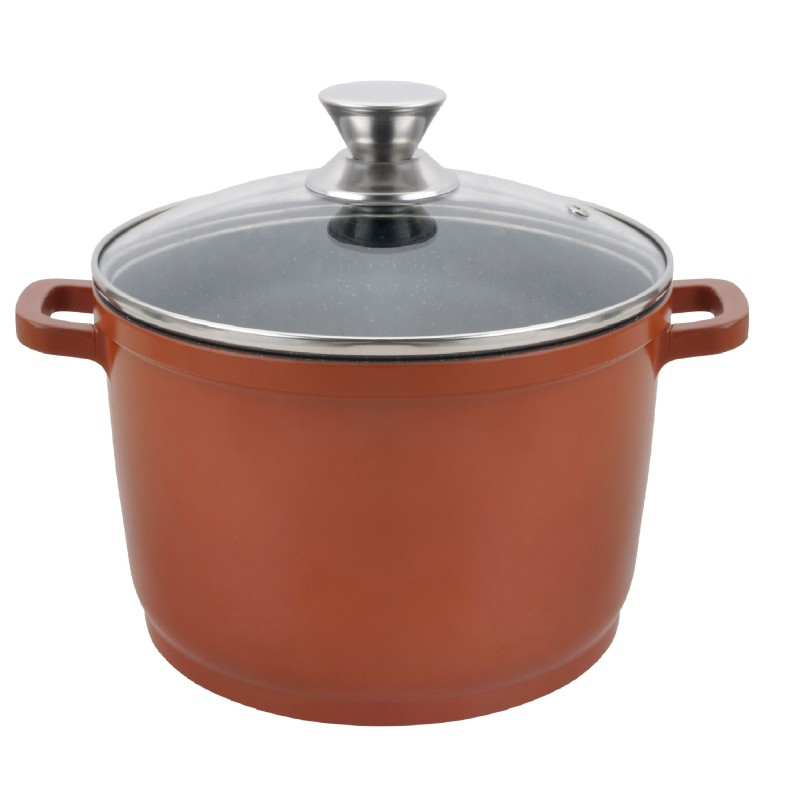 Oala din aluminiu invelis ceramic marmorat 7.3L