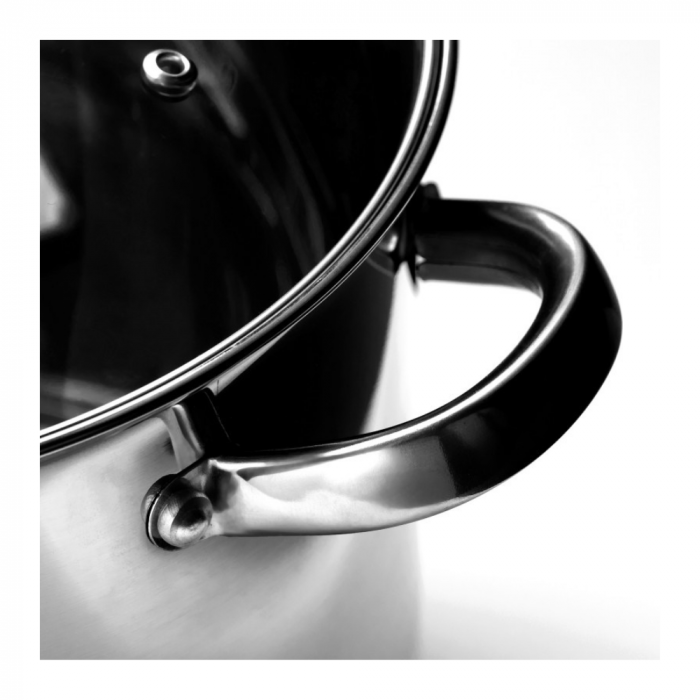 Oală din inox cu capac din sticlă, 14 l, Grunberg [4]