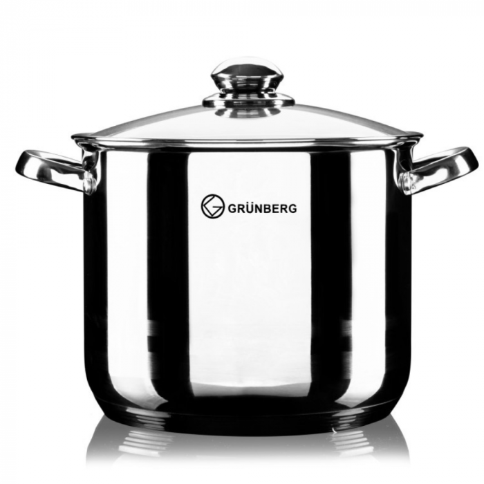 Oală din inox cu capac din sticlă, 16 l, Grunberg [2]