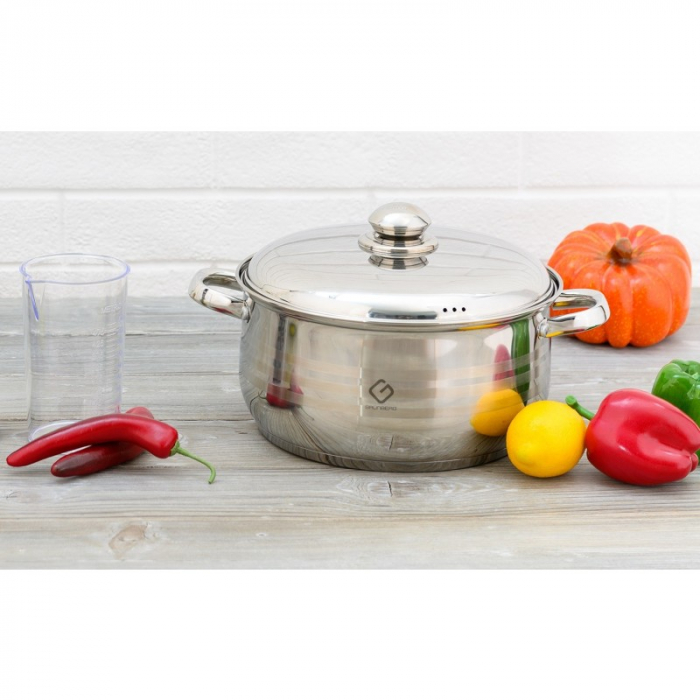 Cratita inox cu capac 22 cm 4 L Grunberg [2]