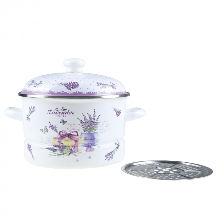 Oala emailata cu capac 24 cm 5 L Grunberg [1]