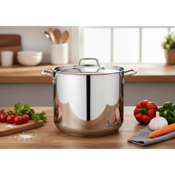 Oala Inox Grunberg  cu Capac Inox 34 cm 30L Compatibila Inductie Gaz Electric [3]