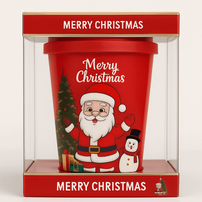 Pahar Ceramica Craciun 400 ml cu Capac Silicon  Oferta 1+1 Gratis [4]