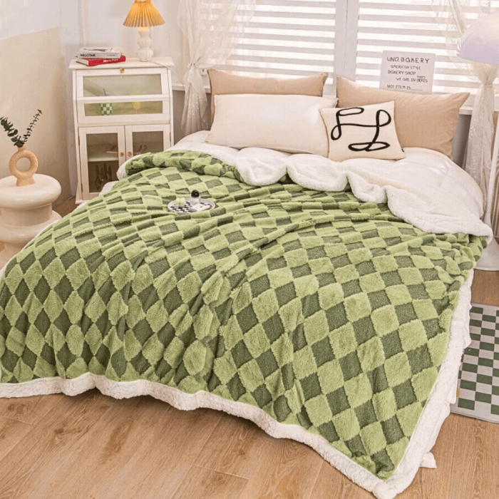 Patura Blanita Iepure Catifea Teddy 200x230cm Verde