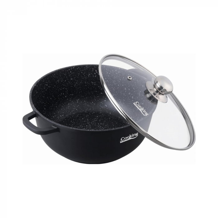 Semioala aluminiu turnat cu capac 24x11.5CM 4.4L DARK LINE inductie [2]