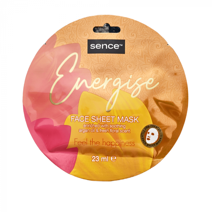 Sence Masca Fata Tip servetel Energise cu Ulei de Argan si Aroma Fresh Floral