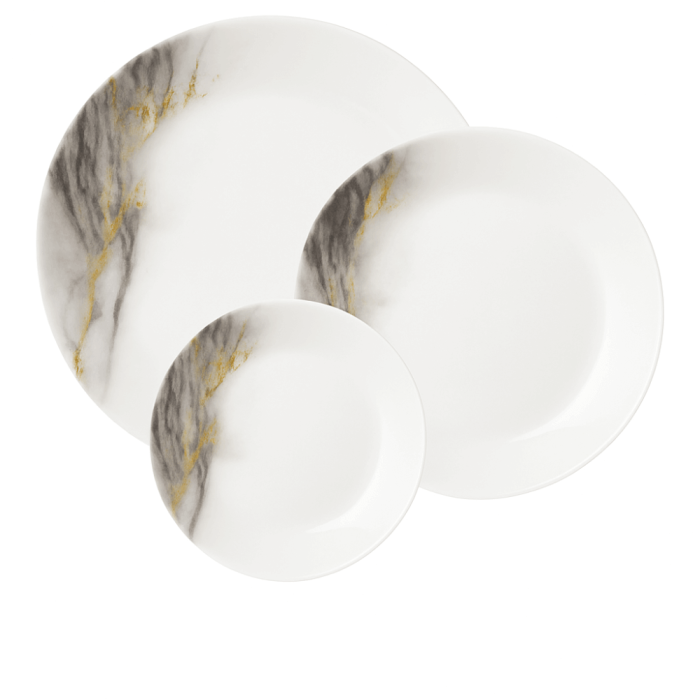 Set 18 Piese Veselă din Sticlă Opal Golden Marble [1]