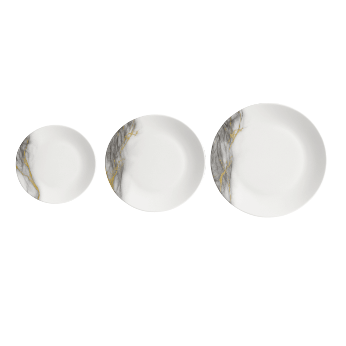 Set 18 Piese Veselă din Sticlă Opal Golden Marble [4]