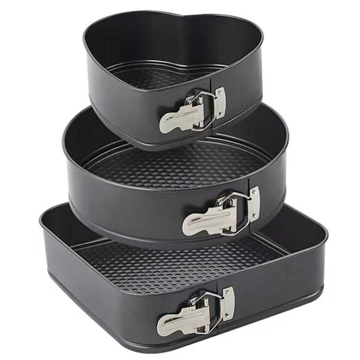 Set 3 Tavi pentru Copt, Forma Inima/Rotunda/Patrata [3]
