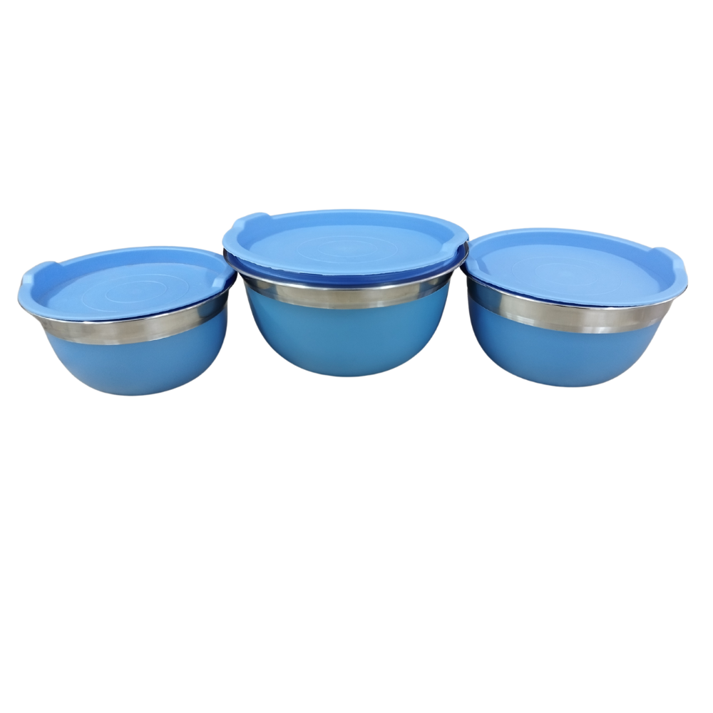 Set 3 Caserole din Inox cu Capace din Plastic – 1,5L, 1,0L, 0,7L – Depozitare Practică și Igienică [4]