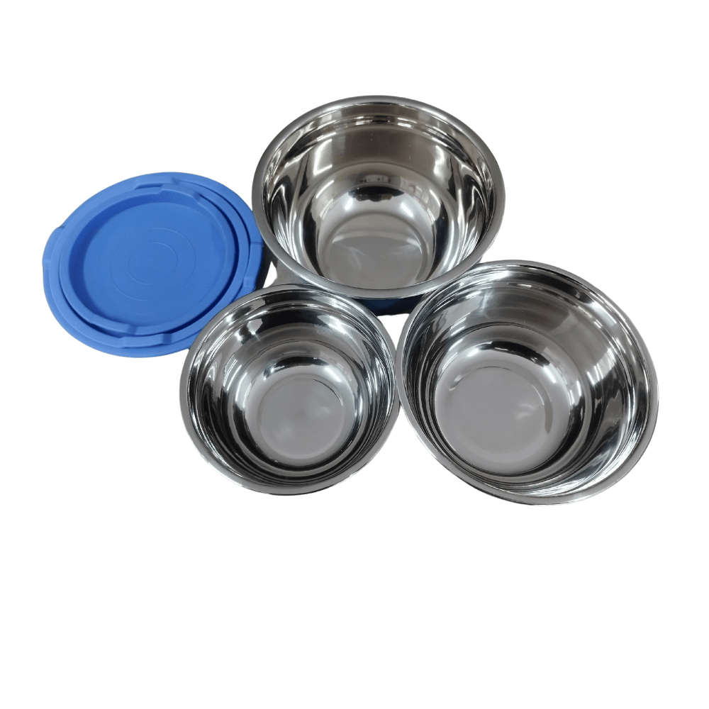 Set 3 Caserole din Inox cu Capace din Plastic – 1,5L, 1,0L, 0,7L – Depozitare Practică și Igienică [3]