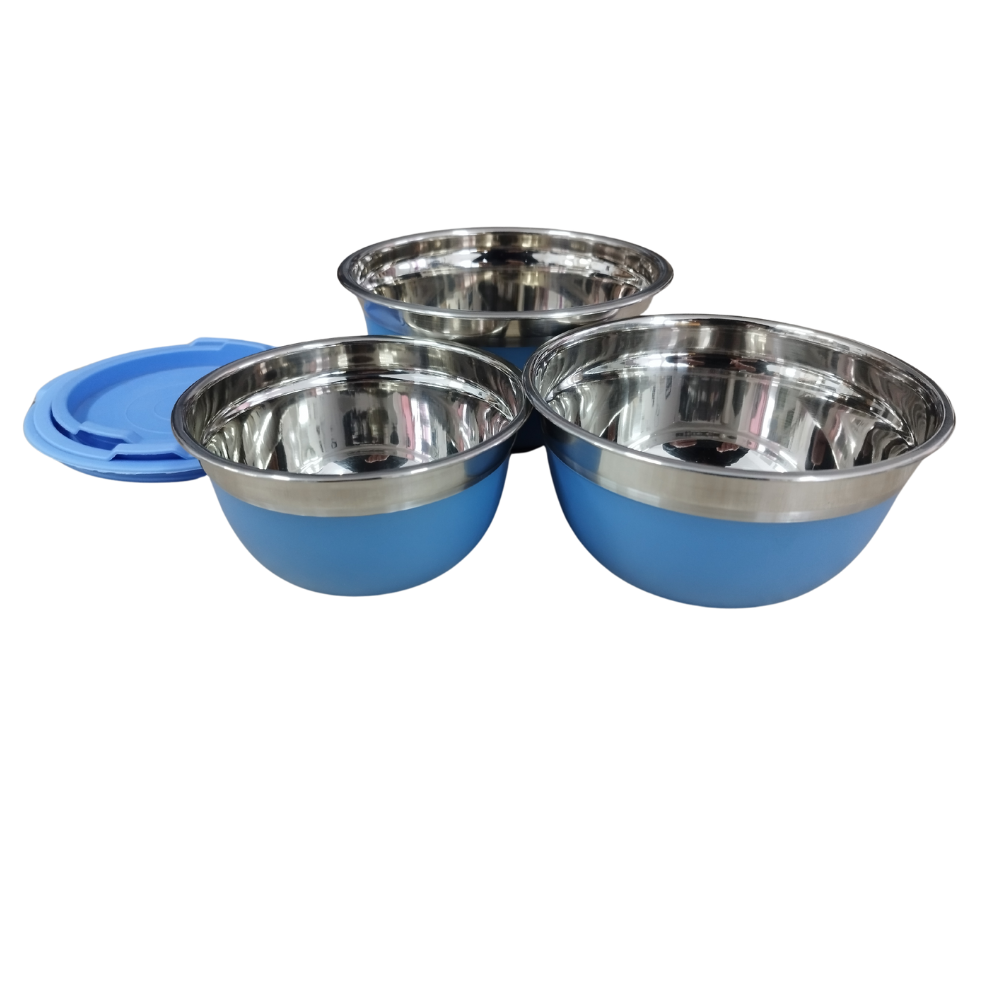 Set 3 Caserole din Inox cu Capace din Plastic – 1,5L, 1,0L, 0,7L – Depozitare Practică și Igienică [6]