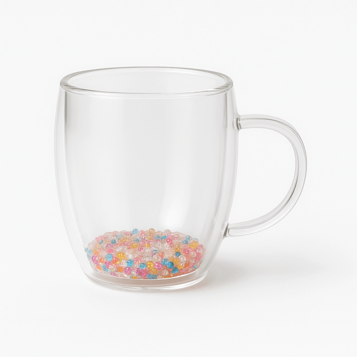 Set 4 Căni Cafea cu Perete Dublu și Bilute Colorate 350 ml [3]