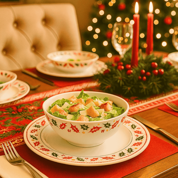 Set 6 Boluri Opal cu Decor Frunzulițe Roșii și Verzi 16.5 cm [1]