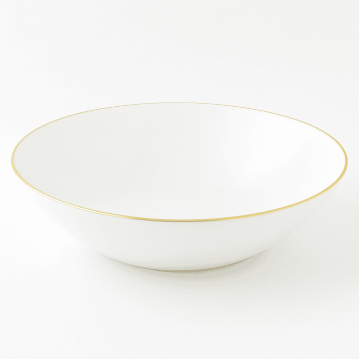 Set 6 Farfurii Adânci Opal Alb Rotunde 20 cm cu Margini Aurii  Eleganță Premium [2]