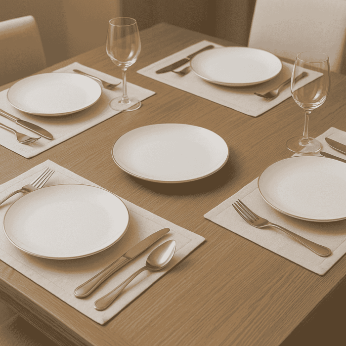 Set 6 Farfurii Întinse Opal Alb Rotunde 25 cm cu Margini Aurii  Eleganță Premium [2]